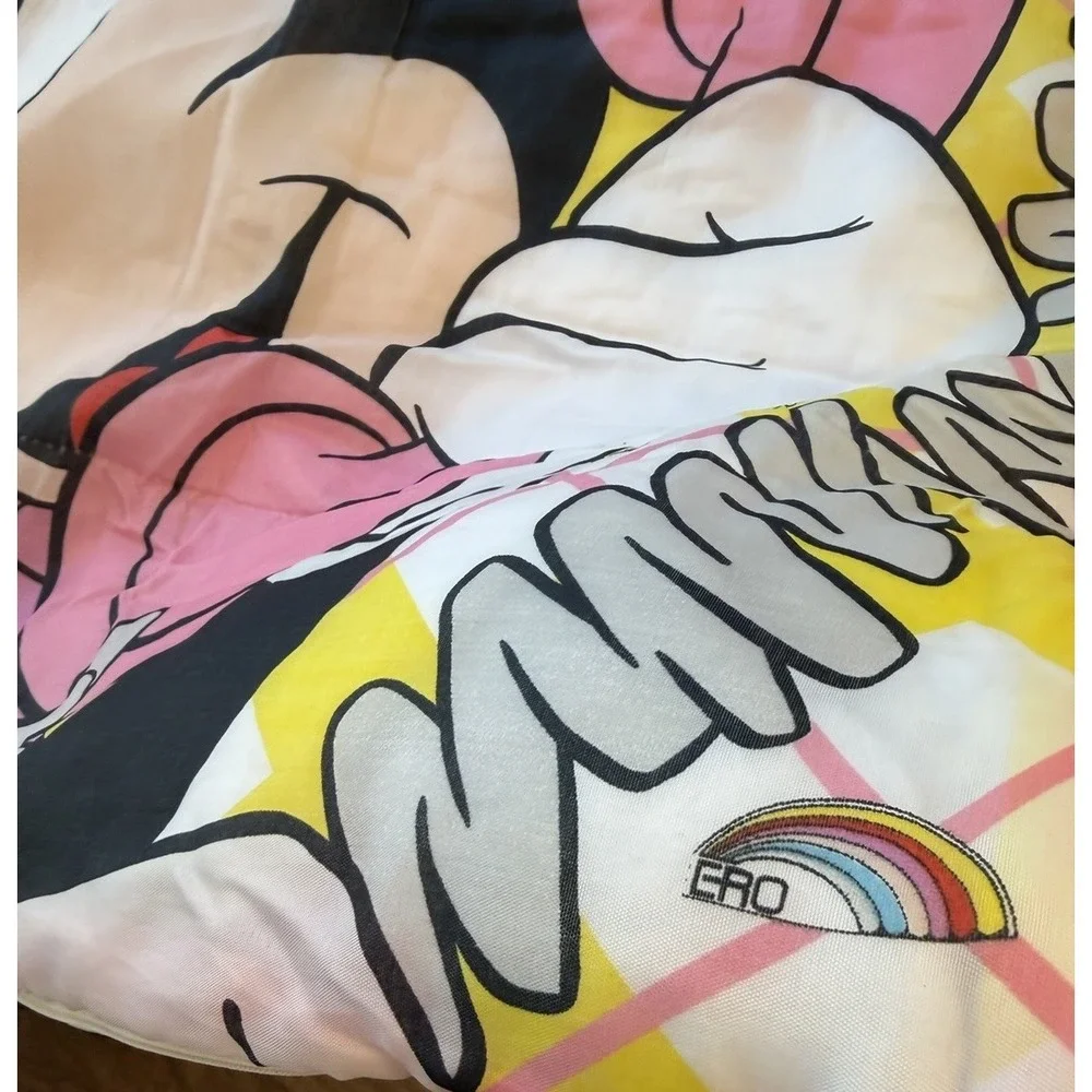 Vintage Mickey Minnie‎ Sleeping Bag Kids Disney Rainbow 30x57 Camping Nap Mat